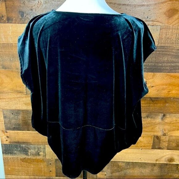 Alfani Top Boat Neck Black Velour Velvety Look Cap Sleeve Oversized Small - Picture 11 of 16